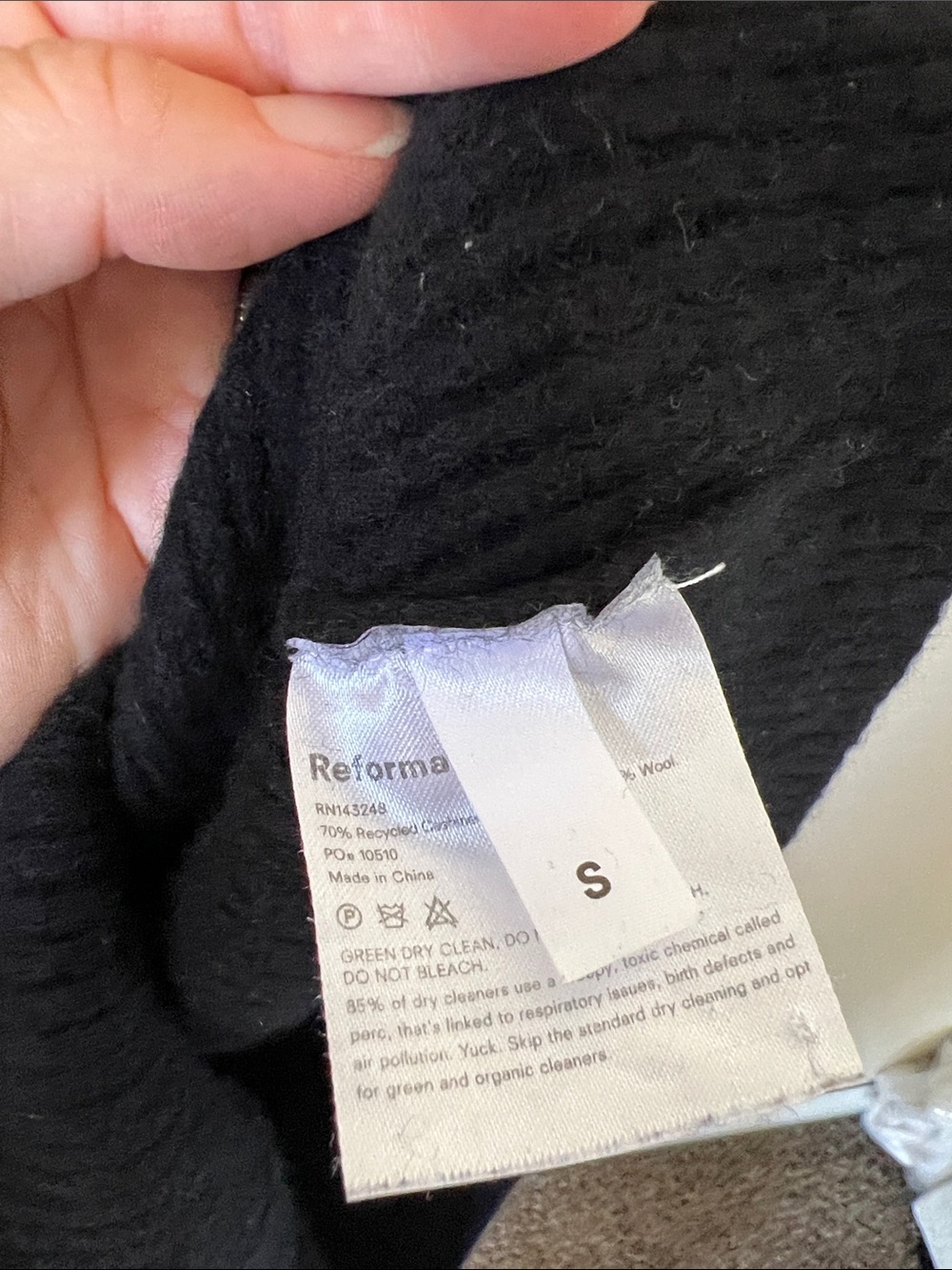 Reformation Isabel deep square neck cashmere ribbed sweater S - Picture 5 of 10